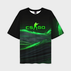 Футболка оверсайз мужская CSGO neon green logo, цвет: 3D-принт