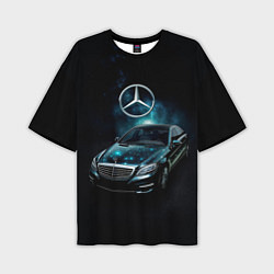Футболка оверсайз мужская Mercedes Benz dark style, цвет: 3D-принт