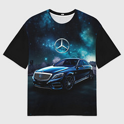 Футболка оверсайз мужская Синий мерседес, цвет: 3D-принт