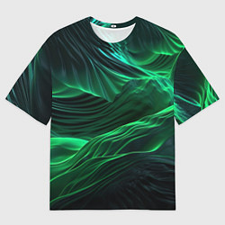 Мужская футболка оверсайз Зеленая абстракция