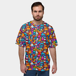Футболка оверсайз мужская Маленькие монстрики, цвет: 3D-принт — фото 2