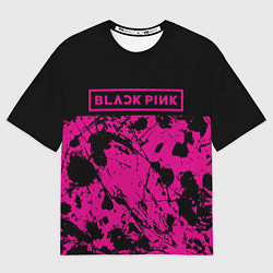 Футболка оверсайз мужская Black pink - emblem - pattern - music, цвет: 3D-принт
