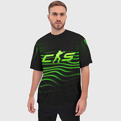 Футболка оверсайз мужская CS2 green logo, цвет: 3D-принт — фото 2