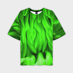 Футболка оверсайз мужская Зеленая абстрактная текстура, цвет: 3D-принт