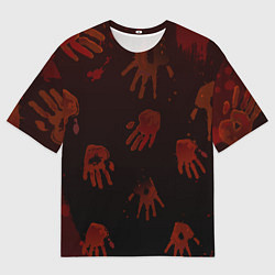 Футболка оверсайз мужская Кровавые ладони, цвет: 3D-принт