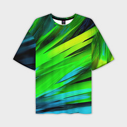 Футболка оверсайз мужская Green abstract, цвет: 3D-принт
