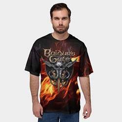 Футболка оверсайз мужская Baldurs Gate 3 fire, цвет: 3D-принт — фото 2