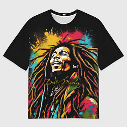 Мужская футболка оверсайз Боб Марли в стиле арт