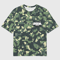 Футболка оверсайз мужская Арма 3 - зелёное хаки, цвет: 3D-принт