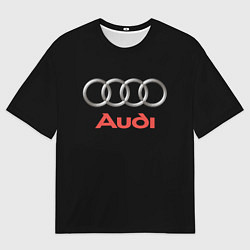 Футболка оверсайз мужская Audi sport на чёрном, цвет: 3D-принт