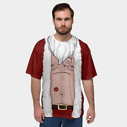 Футболка оверсайз мужская Прикольный костюм санта клауса - голое тело, цвет: 3D-принт — фото 2