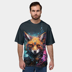Футболка оверсайз мужская Боевой лис, цвет: 3D-принт — фото 2