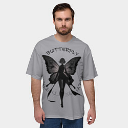 Футболка оверсайз мужская Dark butterfly, цвет: 3D-принт — фото 2