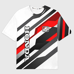Футболка оверсайз мужская Honda - red and white, цвет: 3D-принт