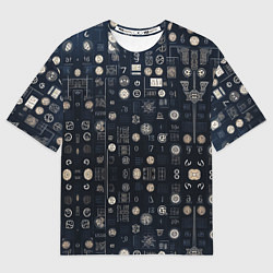 Футболка оверсайз мужская Загадка ребус из цифр и знаков, цвет: 3D-принт