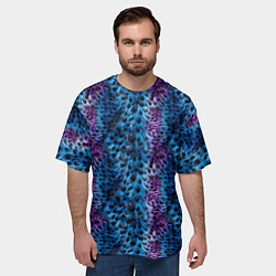 Футболка оверсайз мужская Текстура меха фантастического животного паттерн, цвет: 3D-принт — фото 2