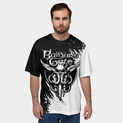 Футболка оверсайз мужская Baldurs gate 3 - белая краска, цвет: 3D-принт — фото 2