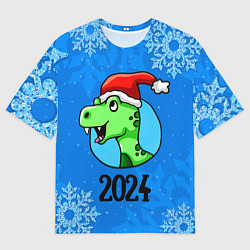 Футболка оверсайз мужская Год зеленого дракона, цвет: 3D-принт