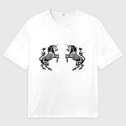 Футболка оверсайз мужская Единороги-скелеты, цвет: 3D-принт