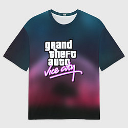 Футболка оверсайз мужская Vice сity неон, цвет: 3D-принт