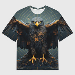 Футболка оверсайз мужская Орёл с расправленными крыльями, цвет: 3D-принт