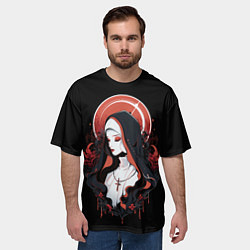 Футболка оверсайз мужская Монашка от нейросети, цвет: 3D-принт — фото 2
