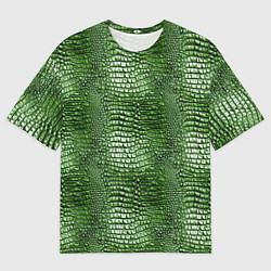 Футболка оверсайз мужская Крокодилья кожа паттерн, цвет: 3D-принт