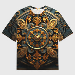 Футболка оверсайз мужская Круглый орнамент в викингском стиле, цвет: 3D-принт