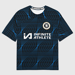 Футболка оверсайз мужская ФК Челси форма 23-24 гостевая, цвет: 3D-принт