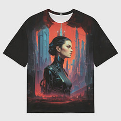 Футболка оверсайз мужская Девушка из далекого будущего, цвет: 3D-принт