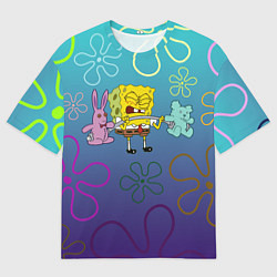Футболка оверсайз мужская Spongebob workout, цвет: 3D-принт