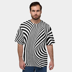 Футболка оверсайз мужская Цвета зебры оптическая иллюзия, цвет: 3D-принт — фото 2