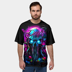 Футболка оверсайз мужская Deep house neon, цвет: 3D-принт — фото 2