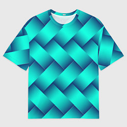 Футболка оверсайз мужская Бирюзовое переплетение, цвет: 3D-принт