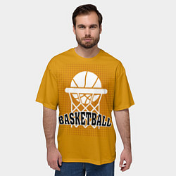 Футболка оверсайз мужская Basketball - кольцо и мяч, цвет: 3D-принт — фото 2
