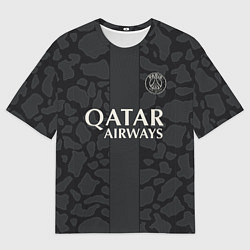 Футболка оверсайз мужская Килиан Мбаппе форма ПСЖ 23-24 третья, цвет: 3D-принт