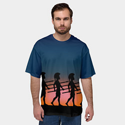 Футболка оверсайз мужская Греческий закат, цвет: 3D-принт — фото 2