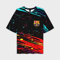 Футболка оверсайз мужская Barcelona краски, цвет: 3D-принт