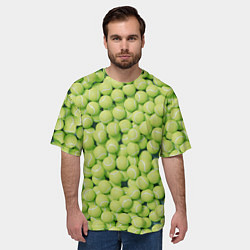 Футболка оверсайз мужская Много теннисных мячей, цвет: 3D-принт — фото 2
