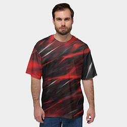 Футболка оверсайз мужская Красный шторм, цвет: 3D-принт — фото 2