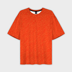 Футболка оверсайз мужская Насыщенный красно-оранжевый, цвет: 3D-принт