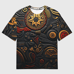 Футболка оверсайз мужская Абстрактный узор в славянской стилистике, цвет: 3D-принт