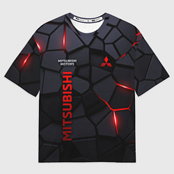 Футболка оверсайз мужская Mitsubishi - плиты с эффектом свечения, цвет: 3D-принт