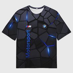 Мужская футболка оверсайз BMW - плиты с эффектом свечения