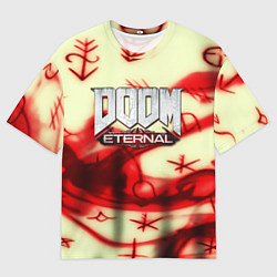 Футболка оверсайз мужская Doom Eteranal символы марса, цвет: 3D-принт