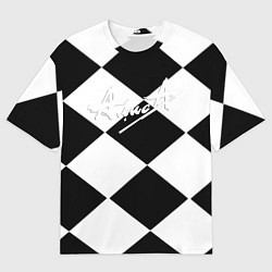 Футболка оверсайз мужская Алиса шахматная клетка, цвет: 3D-принт