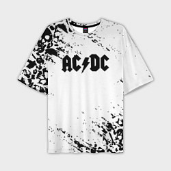 Футболка оверсайз мужская ACDC rock collection краски черепа, цвет: 3D-принт