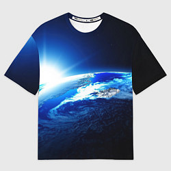 Футболка оверсайз мужская Восход солнца в космосе, цвет: 3D-принт
