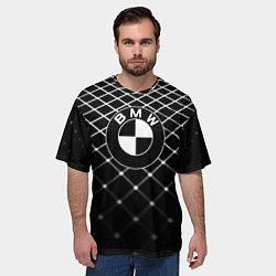 Футболка оверсайз мужская BMW спортивная сетка, цвет: 3D-принт — фото 2