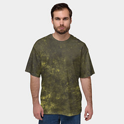Футболка оверсайз мужская Абстракция - khaki background, цвет: 3D-принт — фото 2